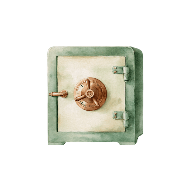Illustration : un coffre-fort fermé